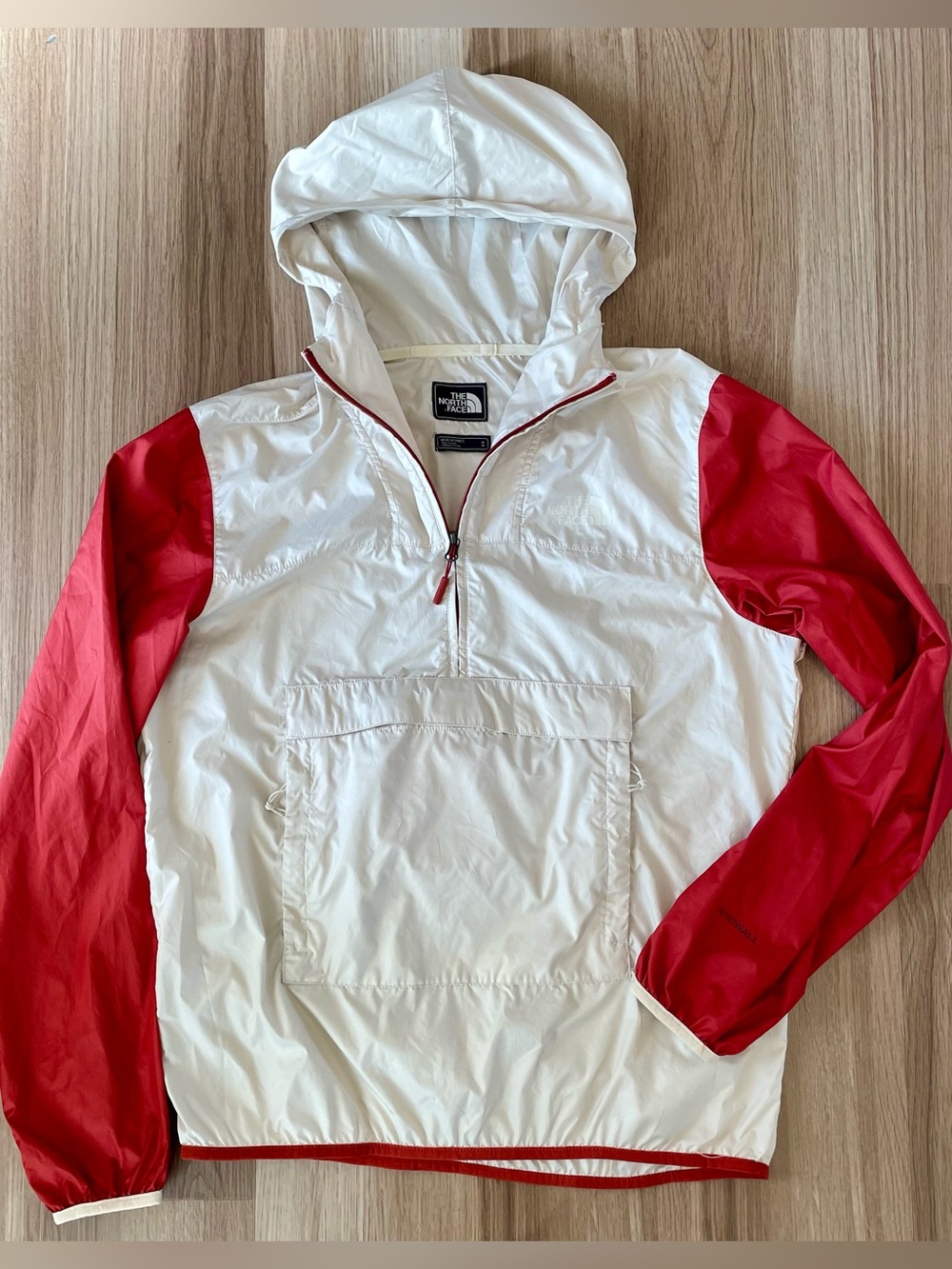 North Face Mens L Fanorak WindWall Packable 1/4 Zip Jacket Pullover Red Gorpcore